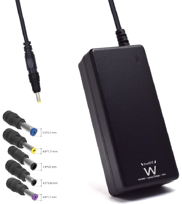 cargador portatil ewent 65w compatible hp 5 conectores