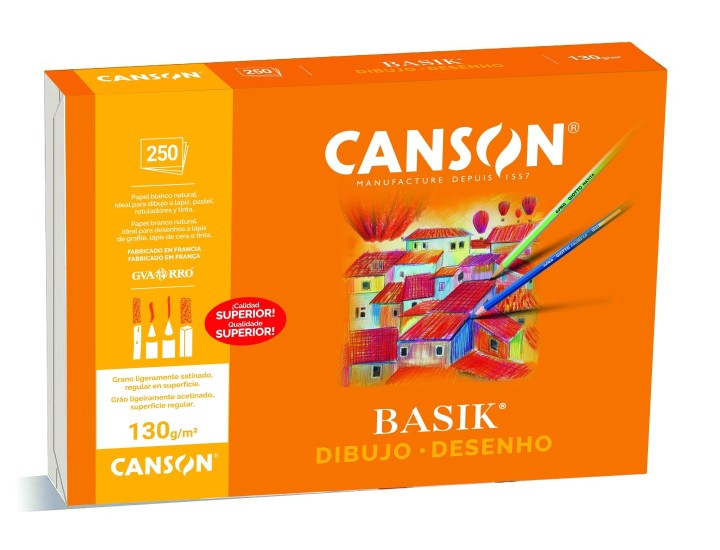 pack 250h canson dibujo basik 130g a4