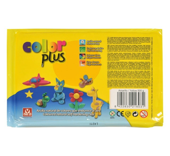 paq. arcilla sio 2 coloplus amarillo 500g 21620002