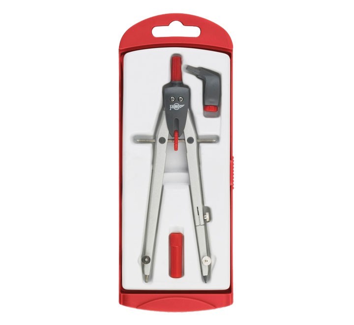 compas escolar faibo con adaptador 613 03 rojo