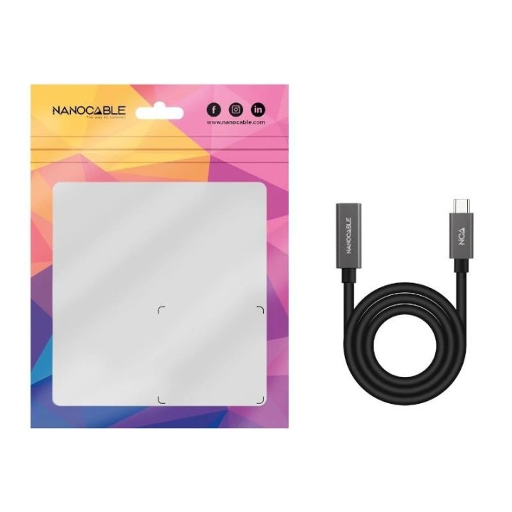 nanocable cable usb 3.2 gen2 usb c m/h 1,5 m negro
