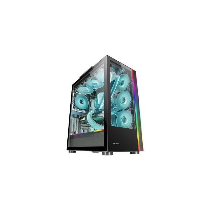 caja e atx mars gaming mc ult xxl black frontal y lateral de cristal templado sin fuent