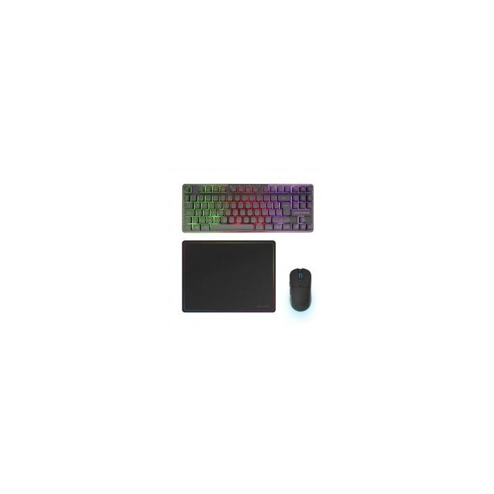 mars gaming teclado + raton mars gaming mcpwtkles inalambrico negro + alfombrilla