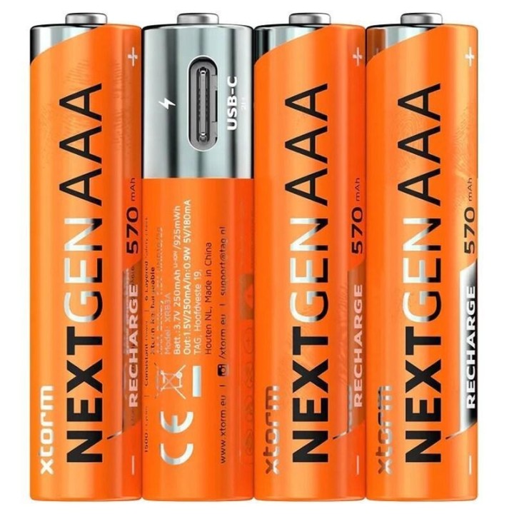 pack 4 pilas recargables hama xtorm usb c aaa