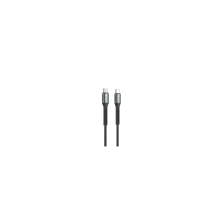 qcharx international cable qcharx prague tipo c a tipo c 3a 60w   1 m   aleaci?n de aluminio negro c