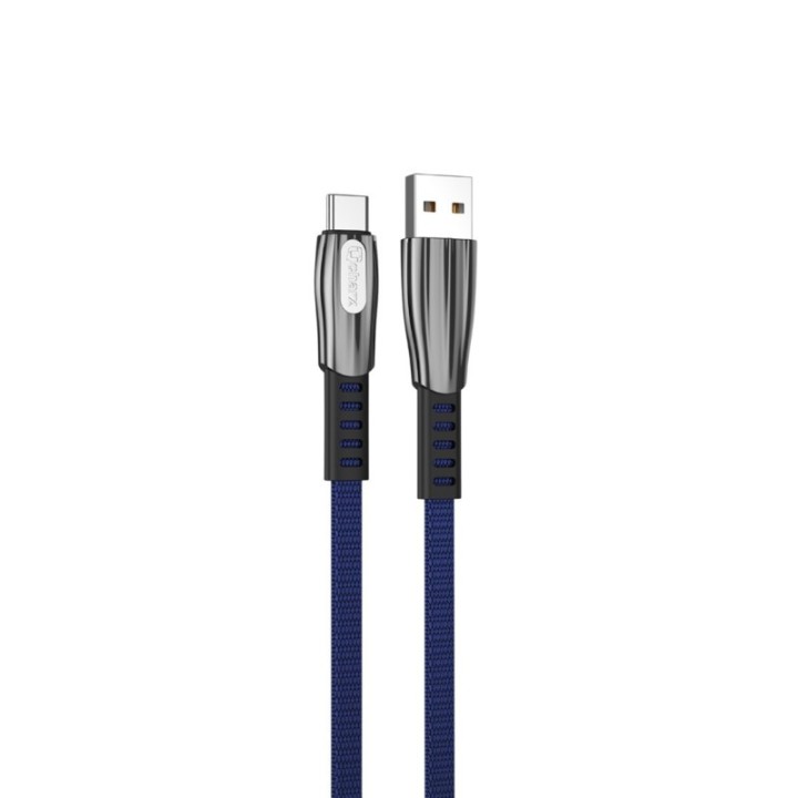 qcharx international cable qcharx florence usb a tipo c  3a   1 m   zinc azul cord?n plano premium