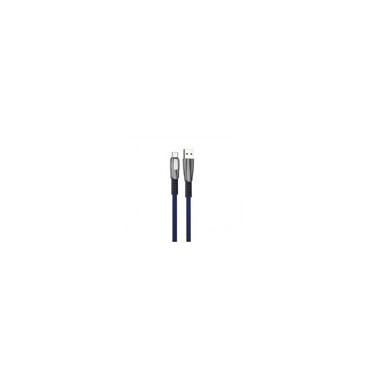 qcharx international cable qcharx florence usb a tipo c  3a   1 m   zinc azul cord?n plano premium