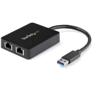 startechcom adaptador usb tipo a a 2x rj45 startech macho   hembra    negro