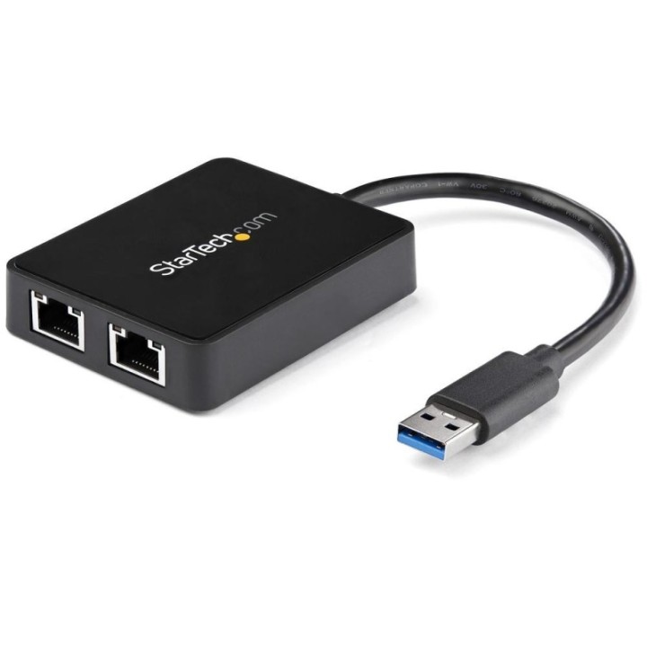 startechcom adaptador usb tipo a a 2x rj45 startech macho   hembra    negro