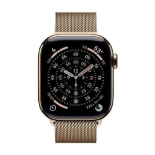 apple smartwatch apple watch s11?gps + cellular 42mm?gold titanium case  gold milanese loop
