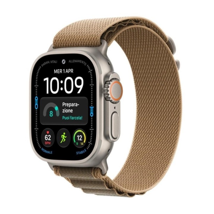 apple smartwatch apple watch u4 gps+cell 49mm natural titanium case with desert alpine loop m
