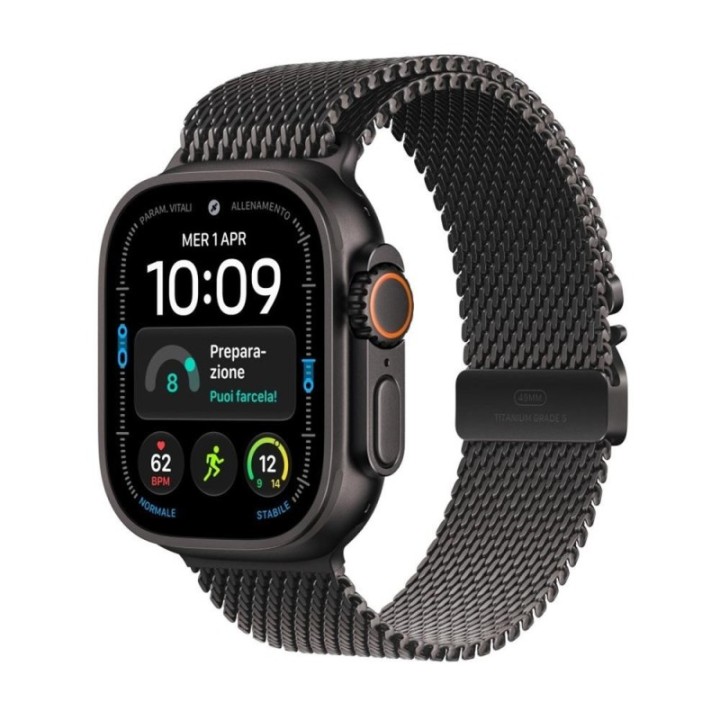 apple smartwatch apple watch u4 gps+cell 49mm black titanium milanese loop m