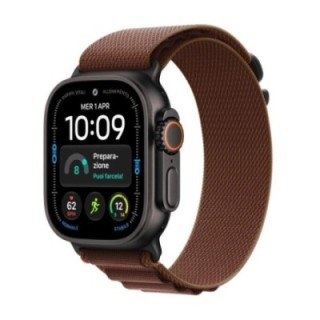 apple smartwatch apple watch u4 gps+cell 49mm black titanium case with burgundy alpine loop m
