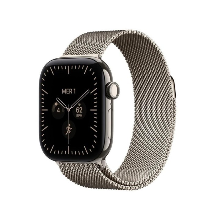 apple smartwatch apple watch s12 gps + cell 42mm natural titanium milanese loop
