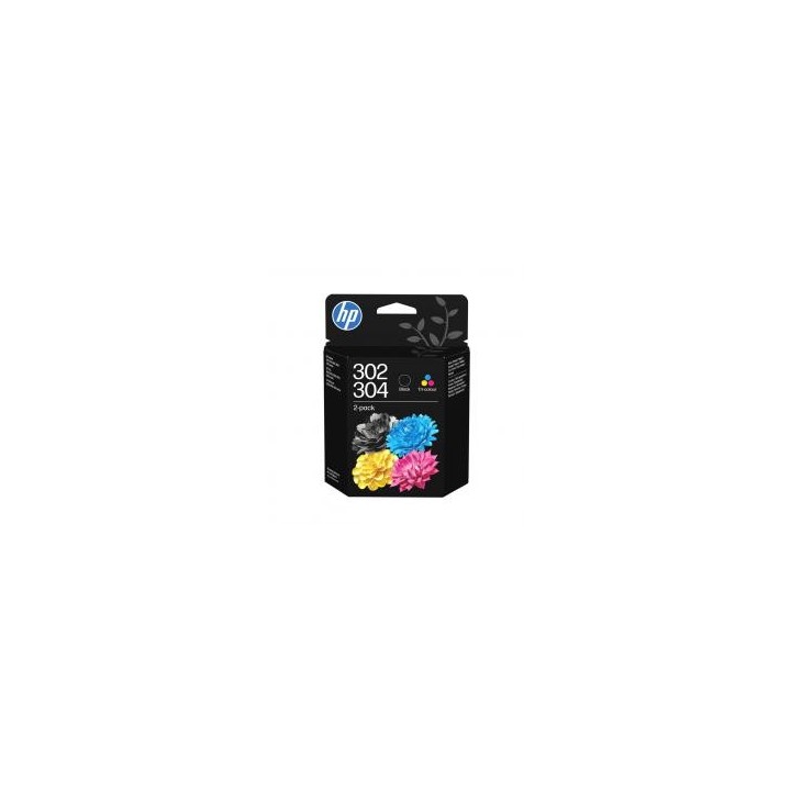 hp pack cartucho tinta hp 302   304 tricolor    negro