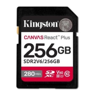 kingston tarjeta memoria sdxc 256gb kingston canvas react plus uhs   ii clase 10