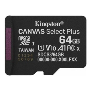 kingston tarjeta memoria micro secure digital sdxc 64gb kingston canvas select plus clase 10 uhs   1