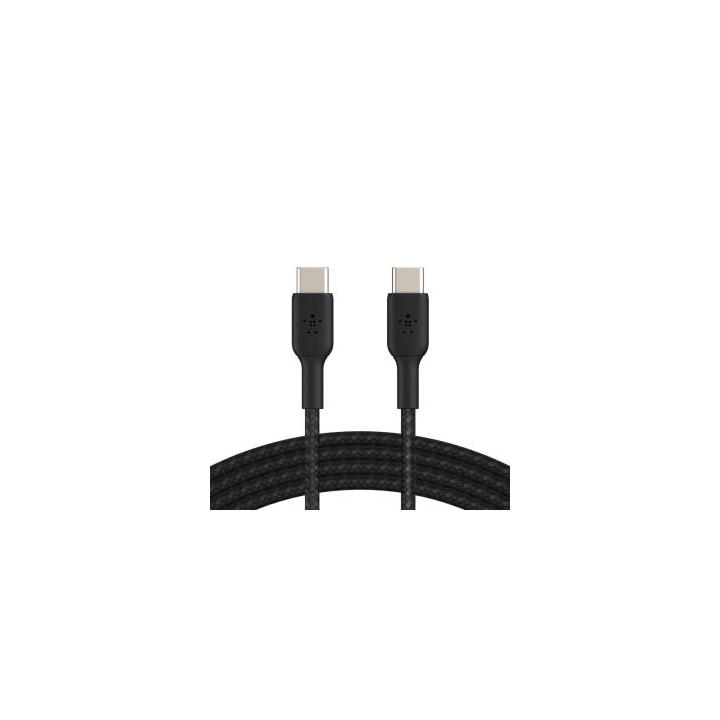 cable usb c a usb c 2m belkin cab004bt2mbk 60w boost charge  trenzado color negro