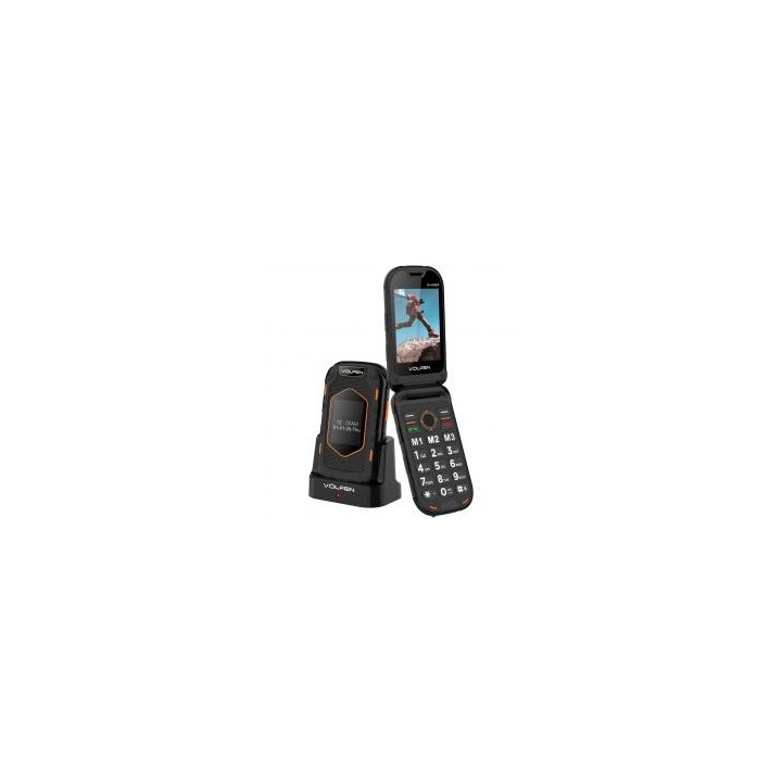 volfen telefono movil volfen ranger tipo concha negro   amarillo base de carga