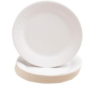 paq. 50 platos carton pronappe 23cm blanco