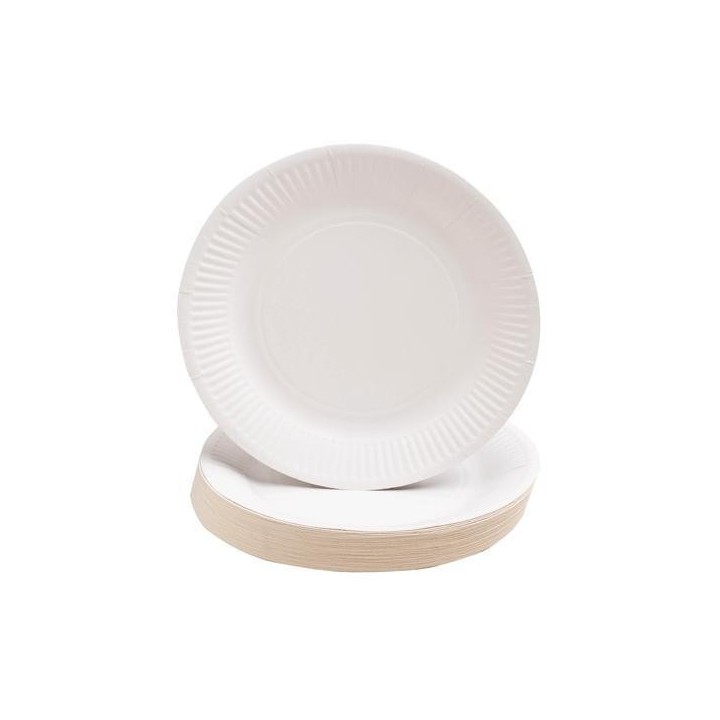 paq. 50 platos carton pronappe 23cm blanco