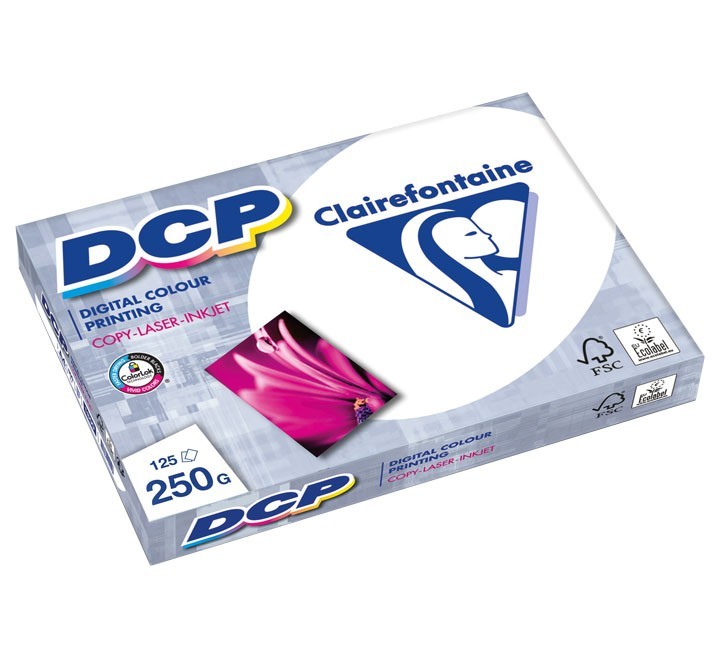 paq. 125h papel clairefontaine dcp a4 250g