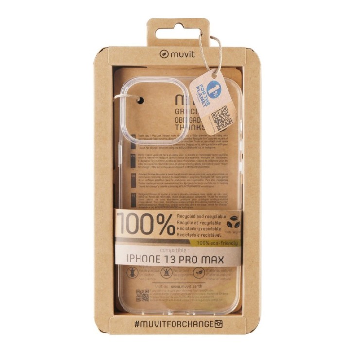 muvit funda muvit recycletek para apple iphone 13 pro max transparente