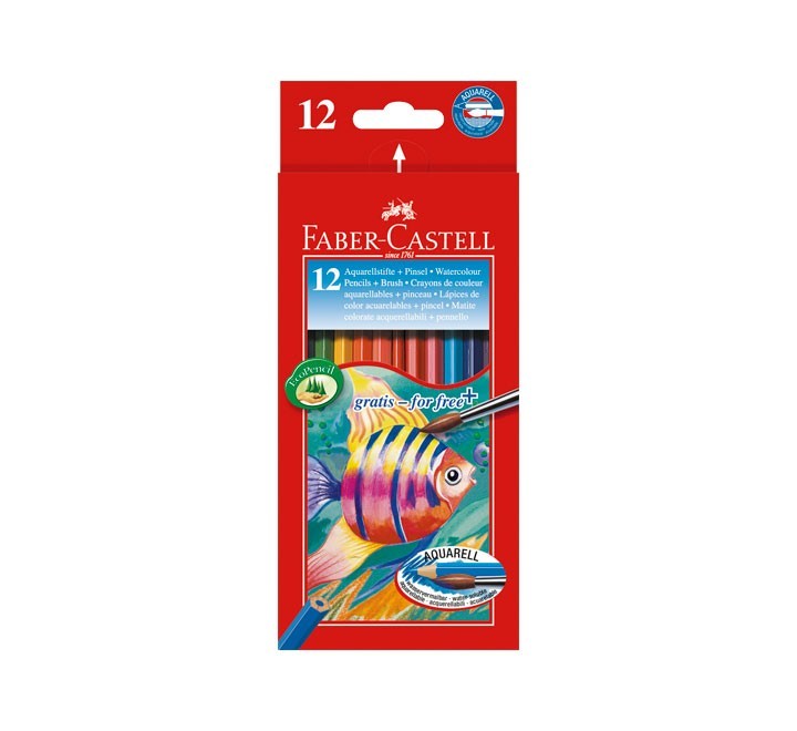 c.12 lapices color faber castell+pincel ht 114413
