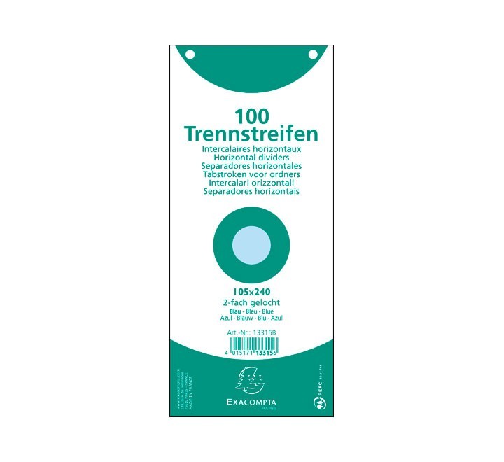 paq. 100 fichas sep. 105x240 exacompta azul