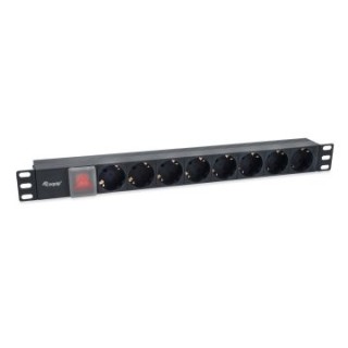 regleta alimentacion rack 19" 1u 8 tomas con interruptor cable iec 14 especial sai