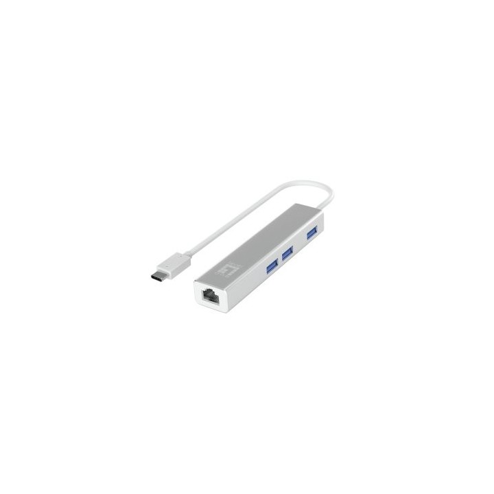 adaptador usb c a gigabit ethernet rj45 level one con hub usb 3.0 3 puertos
