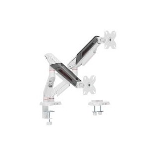 soporte de mesa gaming equip 650191 dos pantallas 17" 38" color blanco hasta 16kg por pantalla