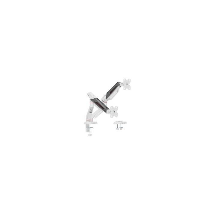 soporte de mesa gaming equip 650191 dos pantallas 17" 38" color blanco hasta 16kg por pantalla