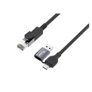 cable adaptador de red equip usb c + a a rj45 gigabit ethernet 1.0m negro