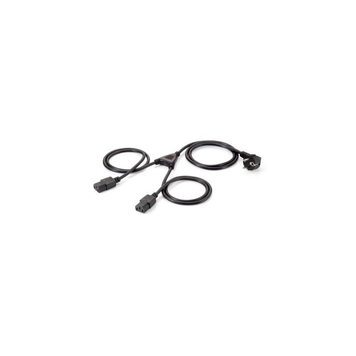 cable alimentacion equip shuko 90o macho a 2 iec hembra 1.8m 112220