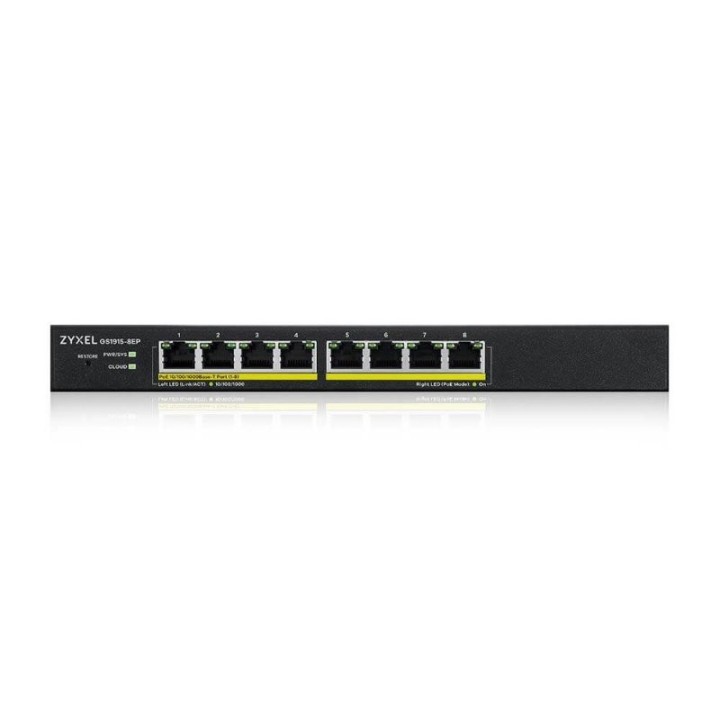 zyxel gs1915 8ep smart switch 8xgbe poe 60w nebula