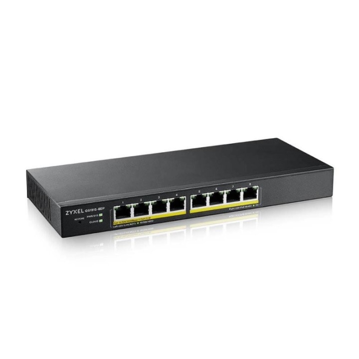 zyxel gs1915 8ep smart switch 8xgbe poe 60w nebula