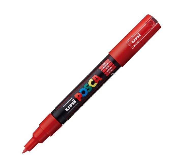 rotulador uni ball posca pc1m 0.7 rojo