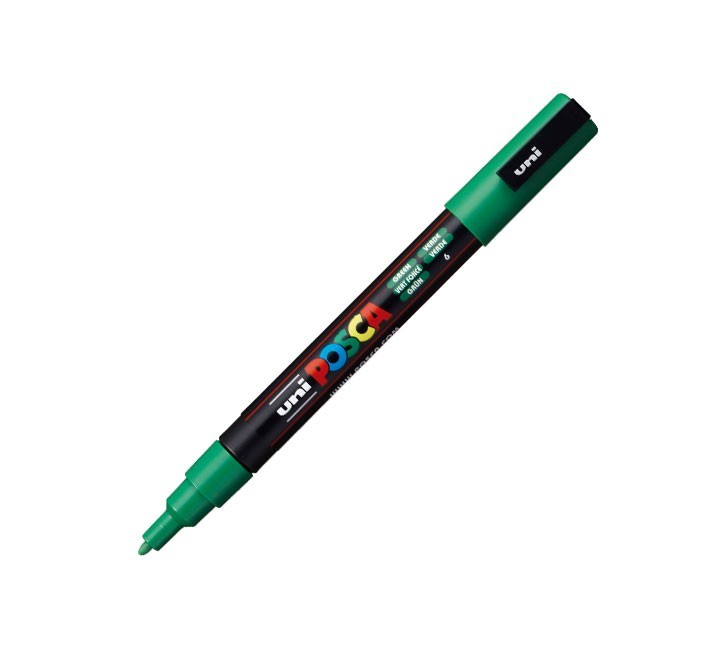 marcador uni ball posca pc3m 0.9 1.3mm verde