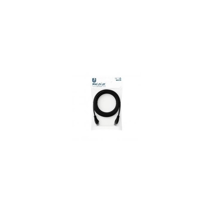 phasak cable red phasak latiguillo rj45 utp cat6 2m negro phk 1802