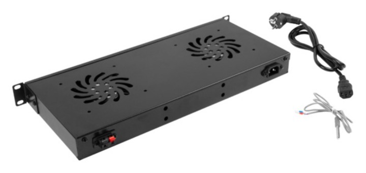 panel ventilacion lanberg lcd 2 ventiladores termostato 230v 1u rack 19 negro
