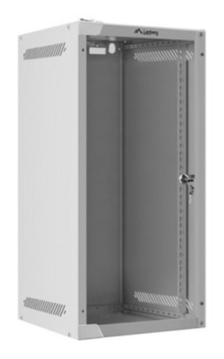 armario lanberg mural 10" 12u/280x310 flat pack gris puerta cristal