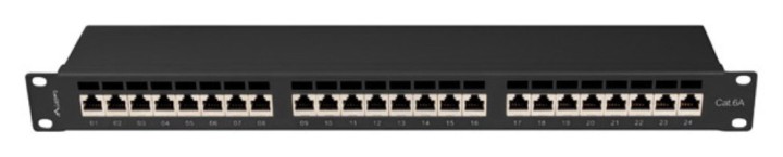 patch panel 24 port 1u 19" cat.6a ftp black lanberg