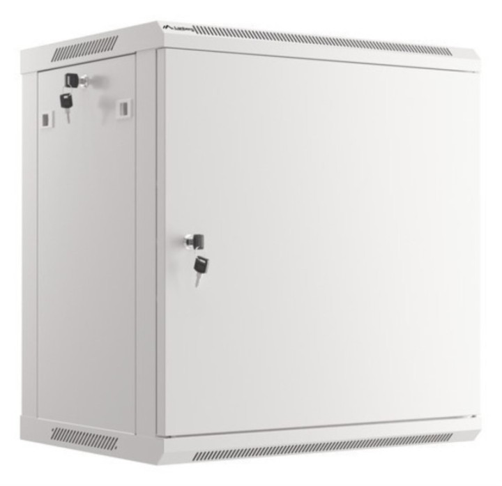 armario rack 19" mural 12u/600x450 para automontaje con puerta metalica gris