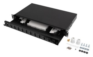 patch panel lanberg 1u 19" fibra optica 12 pts sc duplex o 12 lc quad bk+acc