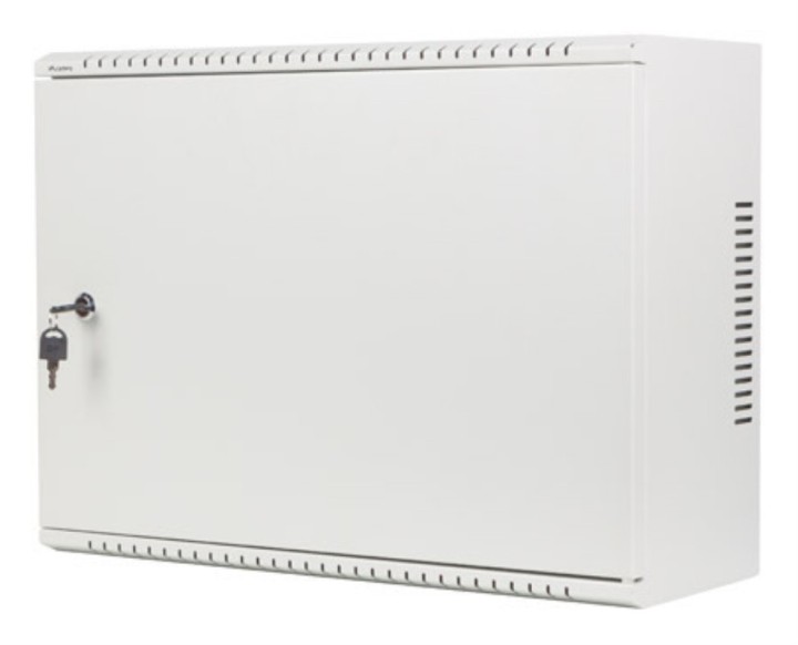 armario rack 19" mural 4u+3u/540x200 bajo perfil gris  montado