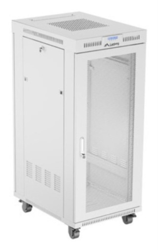 armario lanberg rack 19" 27u 600x800 flat pack puerta perforada con lcd gris
