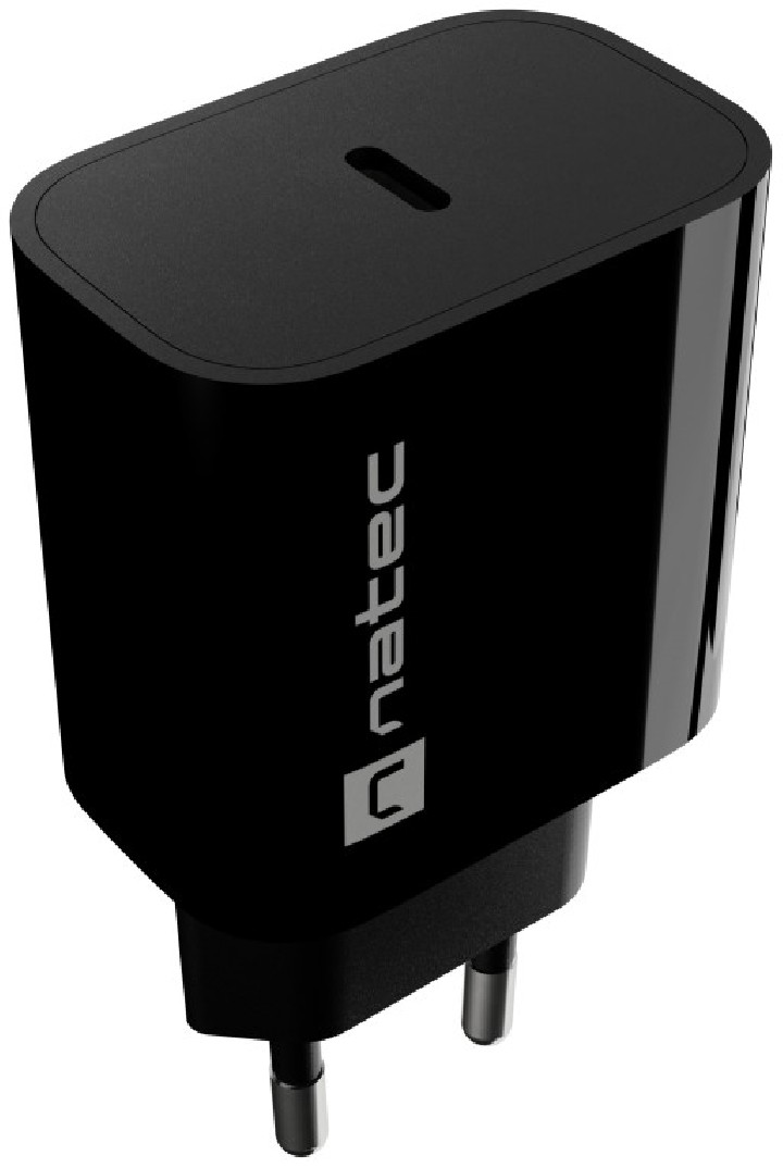 cargador natec ribera 20w 1xusb c pd3.0 negro