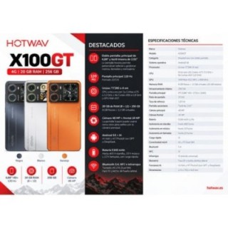 smartphone hotwav x100 gt 8gb ram 256gb rom midnight black