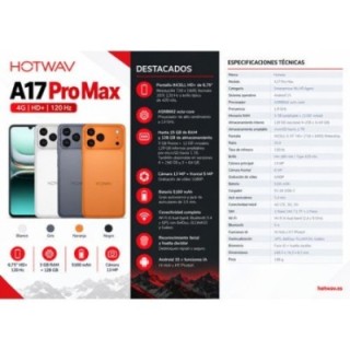 smartphone hotwav a17 pro max 4gb ram 256gb rom nebula black